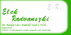 elek radvanszki business card